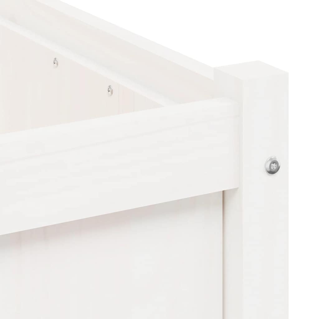 hliofuir 27 6 inch Solid Pine Wood White Square Raised Garden Planter Box Outdoor, 27 6 x 27 6 x 27 6 in Weather Resistant Large Elevated Plant Bed for Patio Terrace Balcony