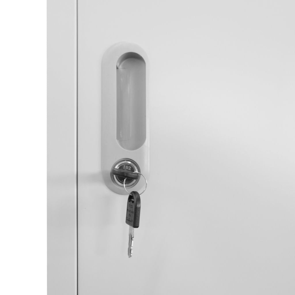 Tidyard Large Steel Locker Cabinet, Industrial Grey Rectangular Metal Storage with Cam Lock for Office, Utility Room and Sports Changing, 18x15x70.9 Inches