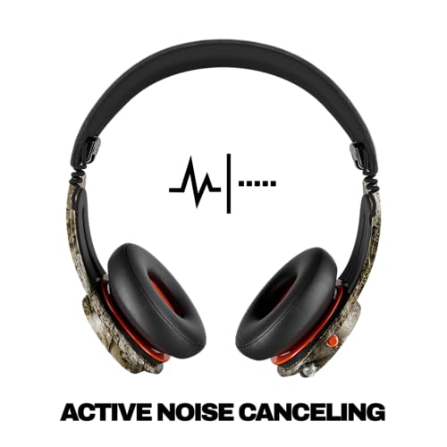 Skullcandy Icon ANC Wireless On-Ear Bluetooth Headphones, Active Noise Cancelling, 60 Hours Battery, Sweat Water Resistant, Foldable Durable Travel Ready, Microphone for iPhone Android - Realtree APX