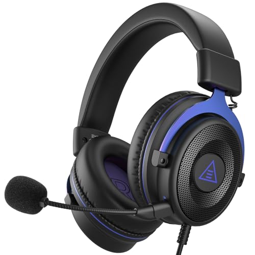 EKSA E900 Gaming Headset - Xbox one Headset Wired Gaming Headphones with Noise Canceling Mic, Over Ear Headphones Compatible with PS4 Controller, PC, Xbox one, Laptop(Blue)