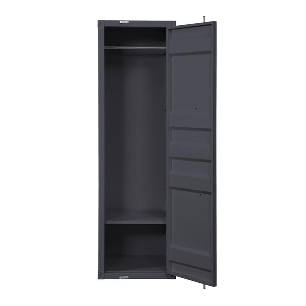 Acme Cargo Wardrobe Armoire with 1 Door in Gunmetal