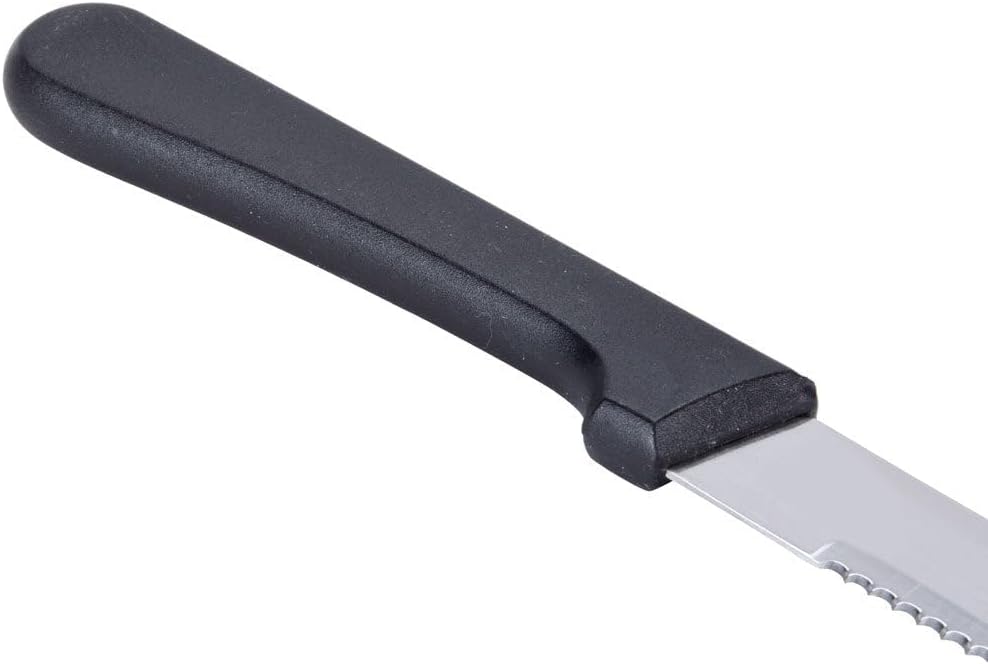Cuisinox Set of 4 Steak Knives with Black Polypropylene Handle and Rounded Tip