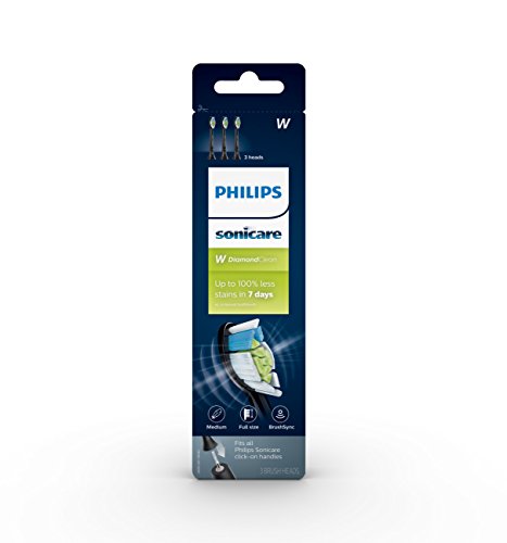 Philips Sonicare W DiamondClean - Genuine Replacement Electric Toothbrush Heads, White, 4 Pack One Year Supply, HX6064/65