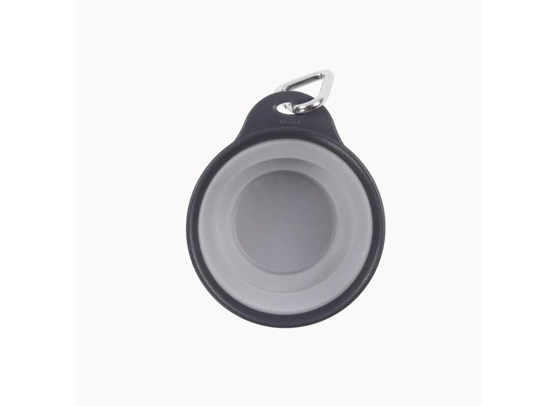 Dexas Pets Collapsible Travel Cup, Small/1 Cup Capacity, Light Gray