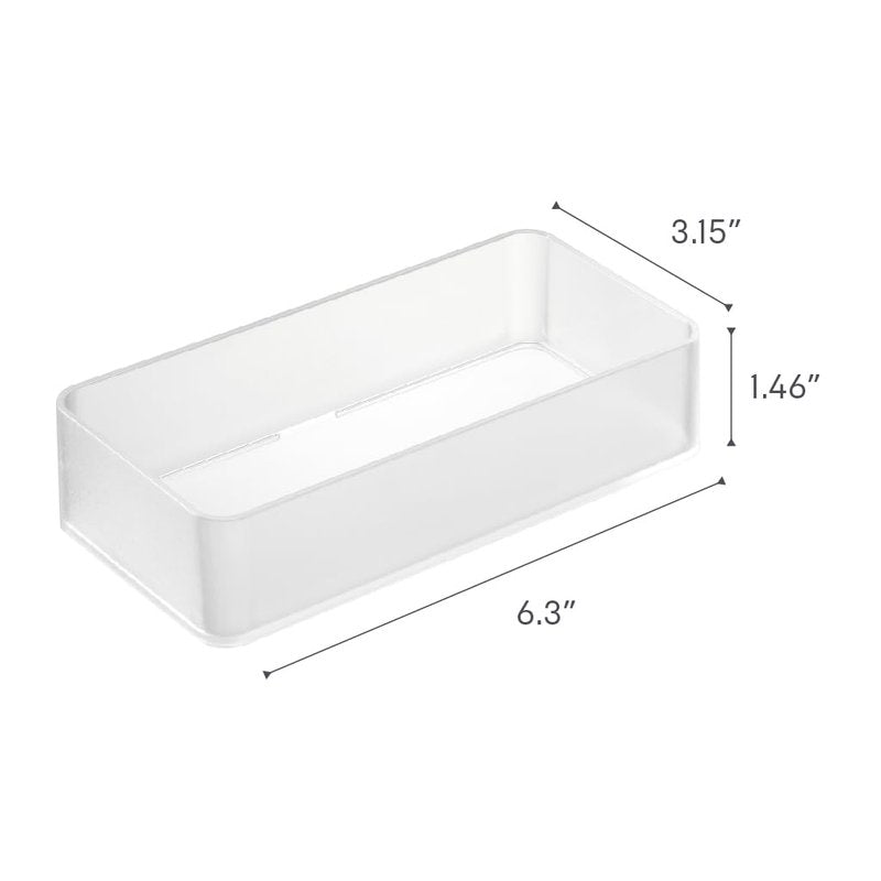 YAMAZAKI Home Tower Set Of 2 Clear Bottom Storage Cases - Stackable Transparent Organization Bins, Medium - Medium - Ps Resin