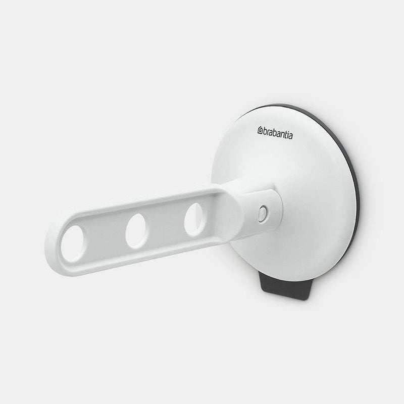 Brabantia Clothes Hook with Suction Cup – Light Gray | Airer Hook for Windows, Tiles, Mirrors | Compact Laundry Hanger Holds 3 Hangers, Up to 4.4 lbs | Ideal for Bathrooms or Small Spaces