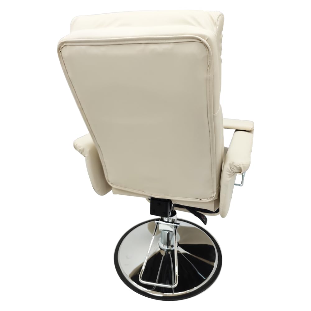 INTSUPERMAI Facial Beauty Salon Chair, 360° Rotation Angle, Max Load 440lbs, Hydraulics Tattoo Chair, Sitting and Reclining, White