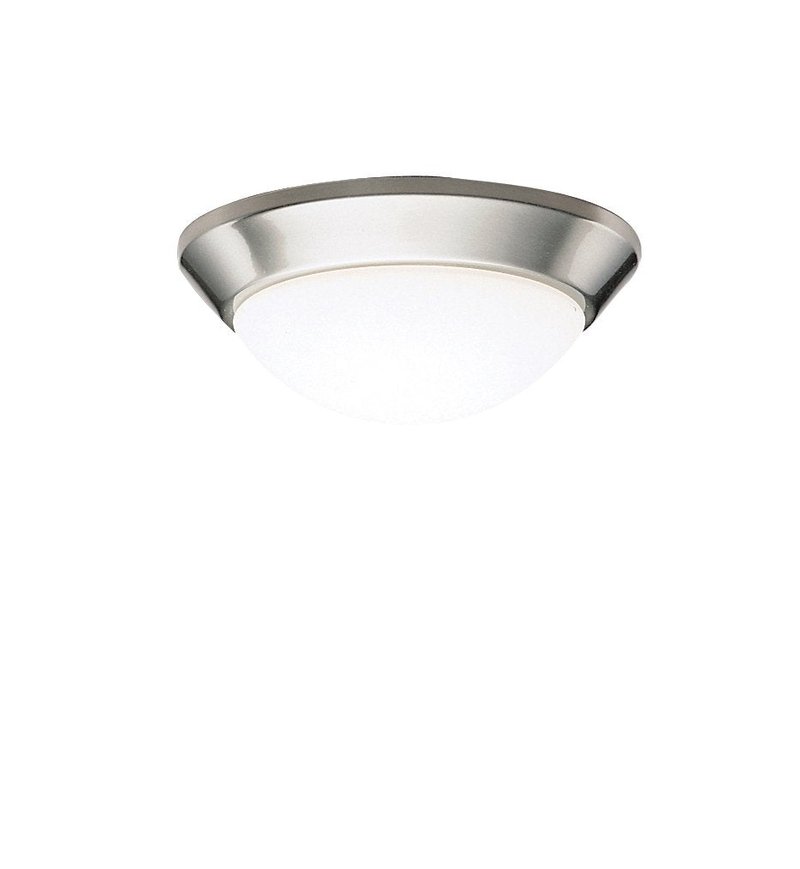 Kichler 8880NI Flush Mount Ceiling Lighting Round, Brushed Nickel 1-Light (10" W x 4.25" H) 75 Watts