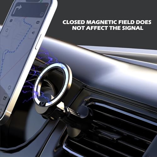 Magnetic Car Phone Mount Holder Compatible with MagSafe – Universal Vent Magnet Clip & Holders for iPhone Pro Max & Cell Phones Accessories, Black