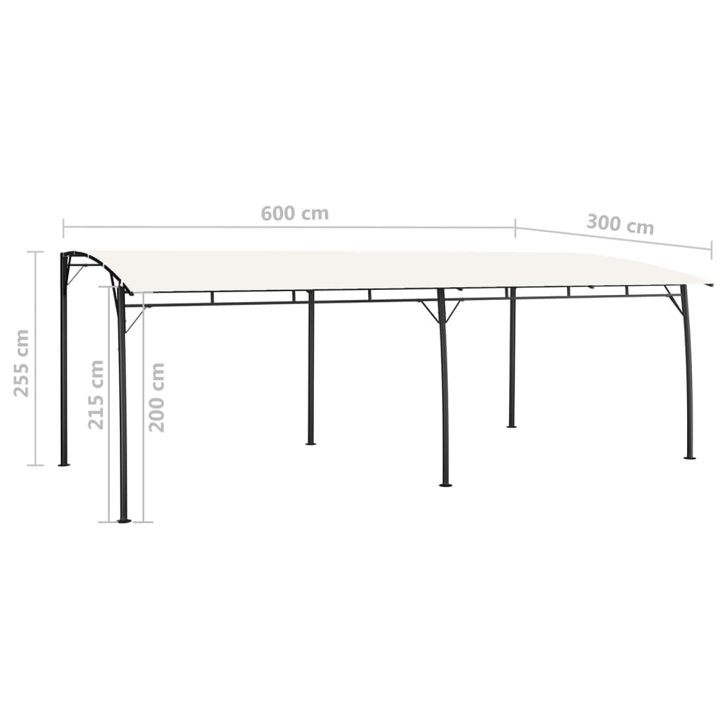 Rectangular Sunshade Awning, Cream Powder-Coated Steel Frame, 20x10 ft, 100% Polyester Canopy, UV Protection for Patio, Garden, Outdoor Events Outdoor Structures
