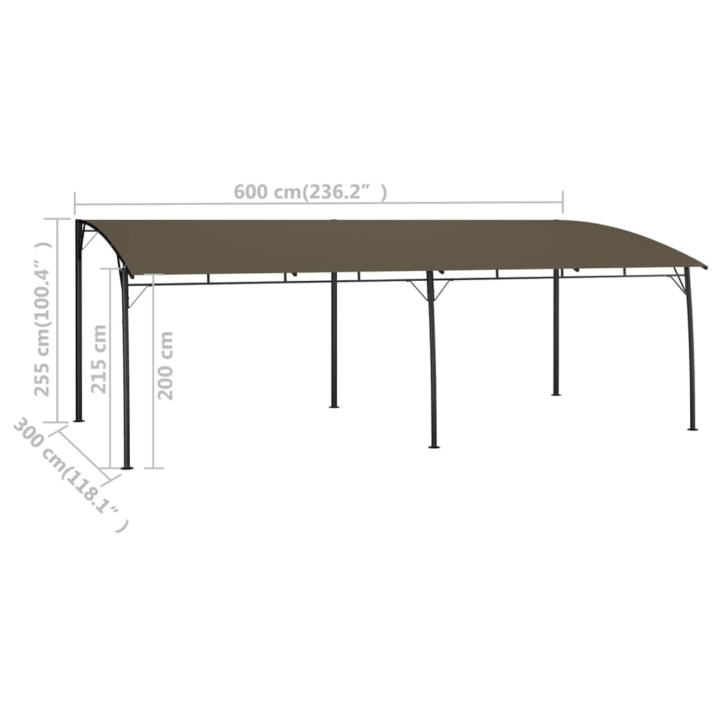 Sunshade Awning Taupe, 6x9.8 ft Outdoor Canopy with Powder-Coated Steel Frame, UV Protection for Patio, Garden, Events Lawn Structures