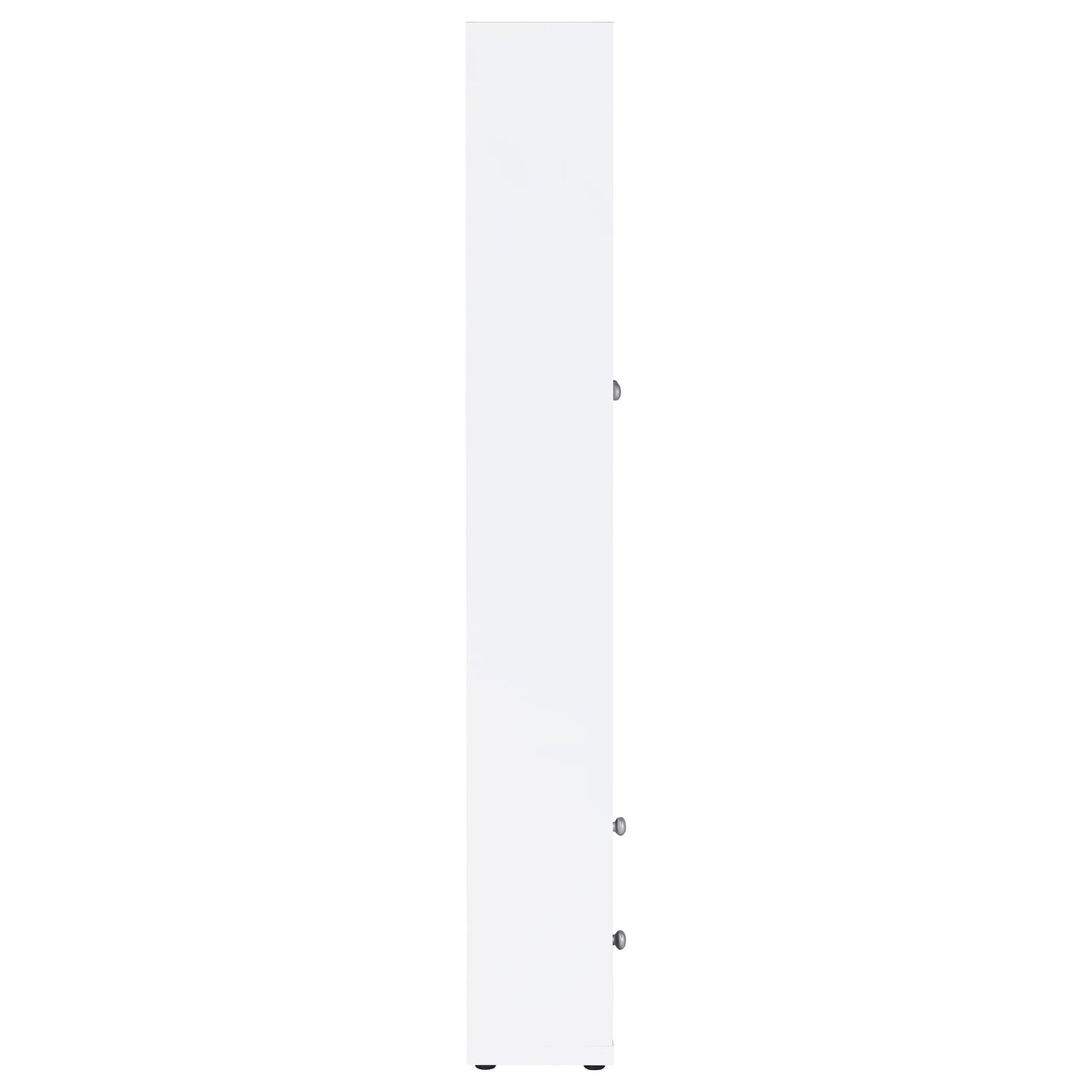 Coaster Home Furnishings - Hawthorne - 4-Shelf Tall Wood Accent Cabinet with Glass Doors, Drawers - Farmhouse Style - Living Room, Entryway & Home Kitchen - White - 953477