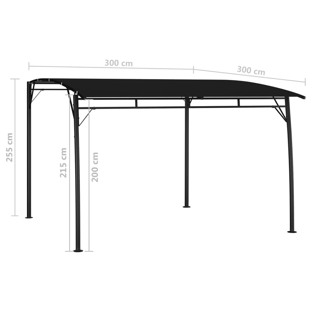 Anthracite Outdoor Gazebo Canopy, 10x10ft Powder-Coated Steel Frame, UV-Protected Polyester Fabric for Patio, Garden, Backyard Parties Lawn Structures