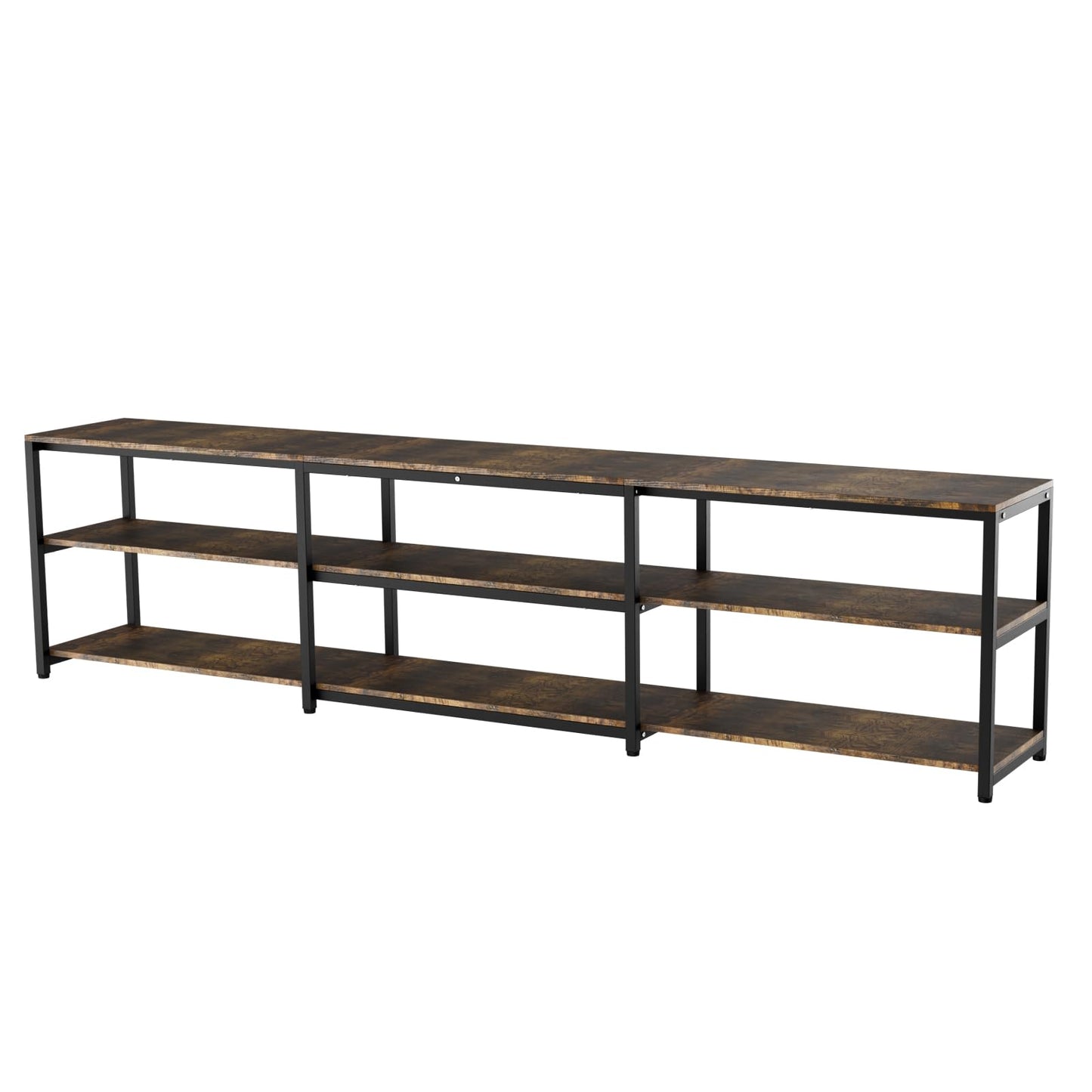 Aquzee 100 inch TV Stand, Extra Large 98" Wide Entertainment Center for 85" - 110" Television, 3 Tier Heavy Duty Wood Console Table with Storage for Living Room Home Theater