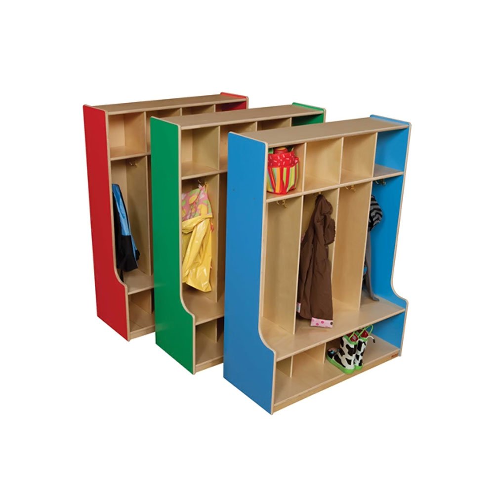 Wood Designs WD51004 Child's Four-Section Bench-Seat Locker, 49 x 36 x 15" (H x W x D)