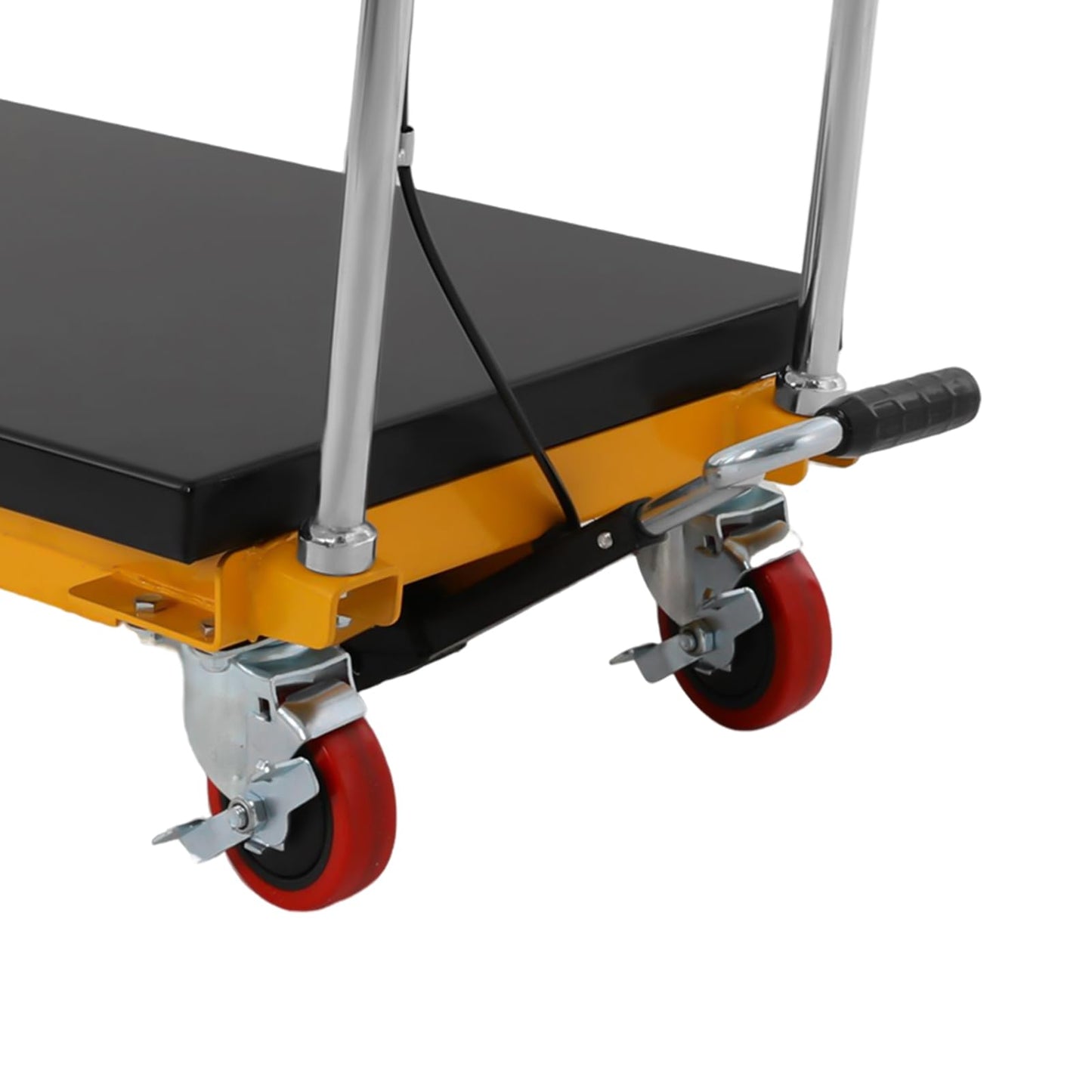 Hydraulic Scissor Lift Table 500lbs, Heavy Duty Steel Platform Cart with Locking Wheels, Adjustable Height 28.5" for Warehouse, Factory Material Handling