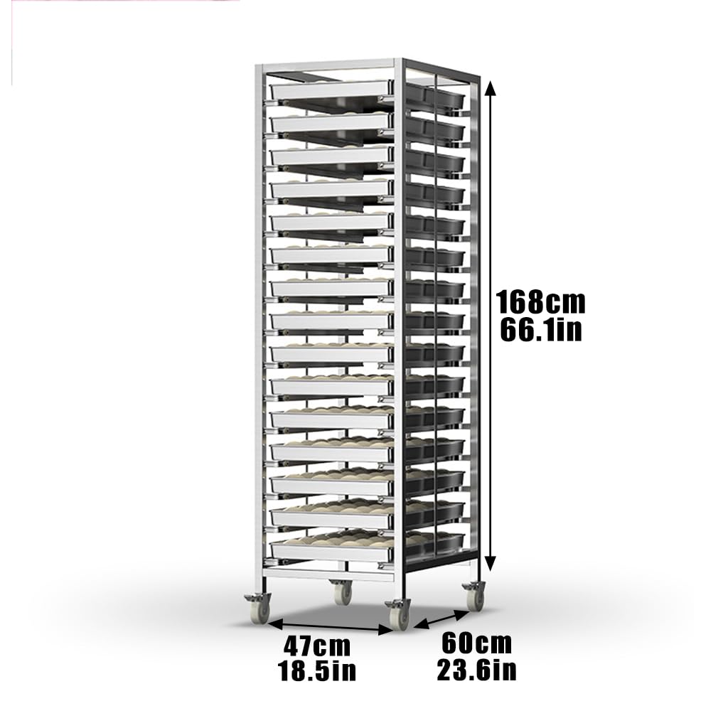 DFTWJMA Roll Baking Tray Rapid Cooling Rack Commercial Baking & Bakery-Grade Food Tray Cooling Cart — Featuring Four Castors Suitable for Kitchens and Bakeries