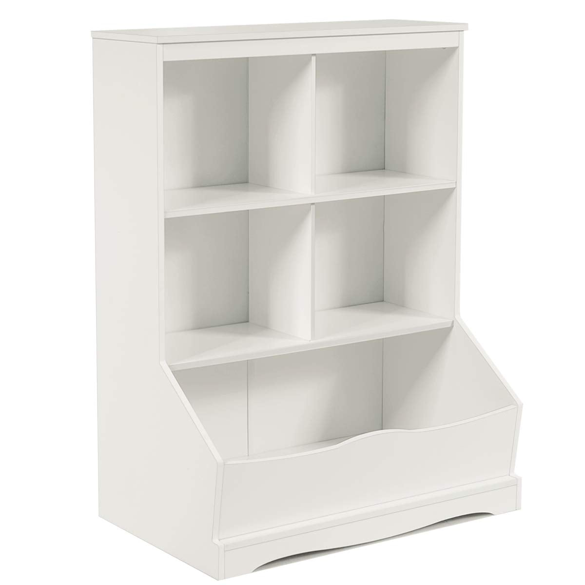 Giantex Storage Cabinet, Cubby Toy Organizer, 3 Shelf 4 Cube Units, Storage Bins Cubbies for Kids' Collections, Kids Bookshelf and Bookcase for Children Playroom Hallway Kindergarten School, White