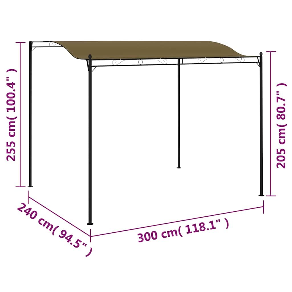 Gazebo Set of 2 Taupe Steel and Polyester, Large Rectangular Outdoor Canopy for Patio, Garden, UV Resistant, Easy Assembly Lawn Structures