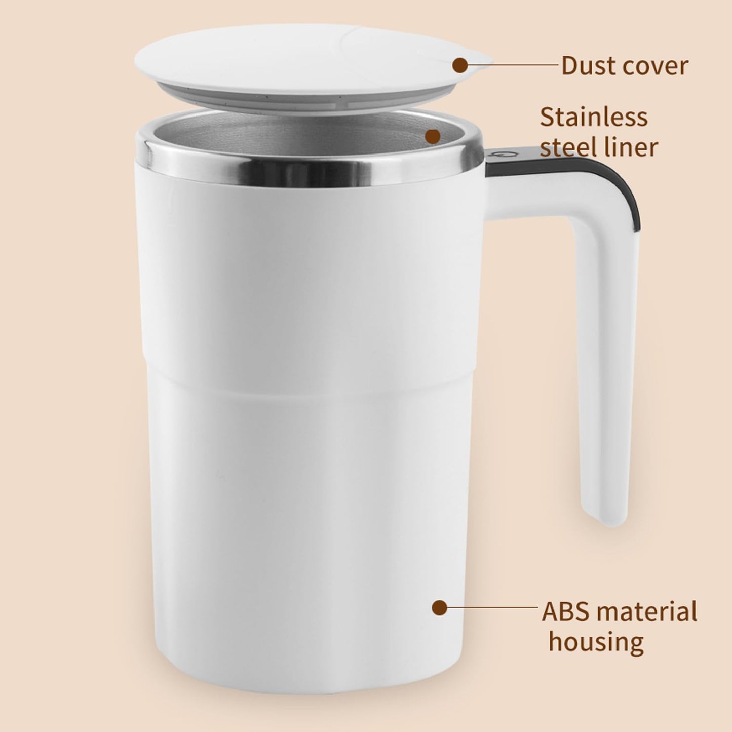 Cmfuegsk Self Stirring Coffee Mug, Electric Auto Mixing Cup for Coffee & Protein Shakes, Rechargeable, 13 oz Black, Perfect for Office & Home Use