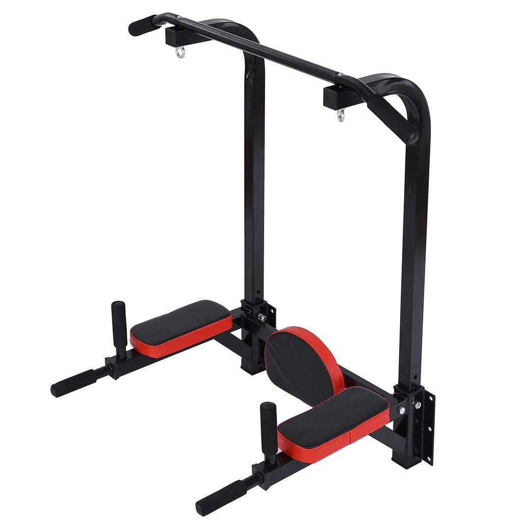 JDXQBLD Multifunctional Wall-Mounted Pull-Up Bar, Dipping Station for Home Fitness, indoor Exercise, Support 265LBS Workout Equipment Men under 25, Black