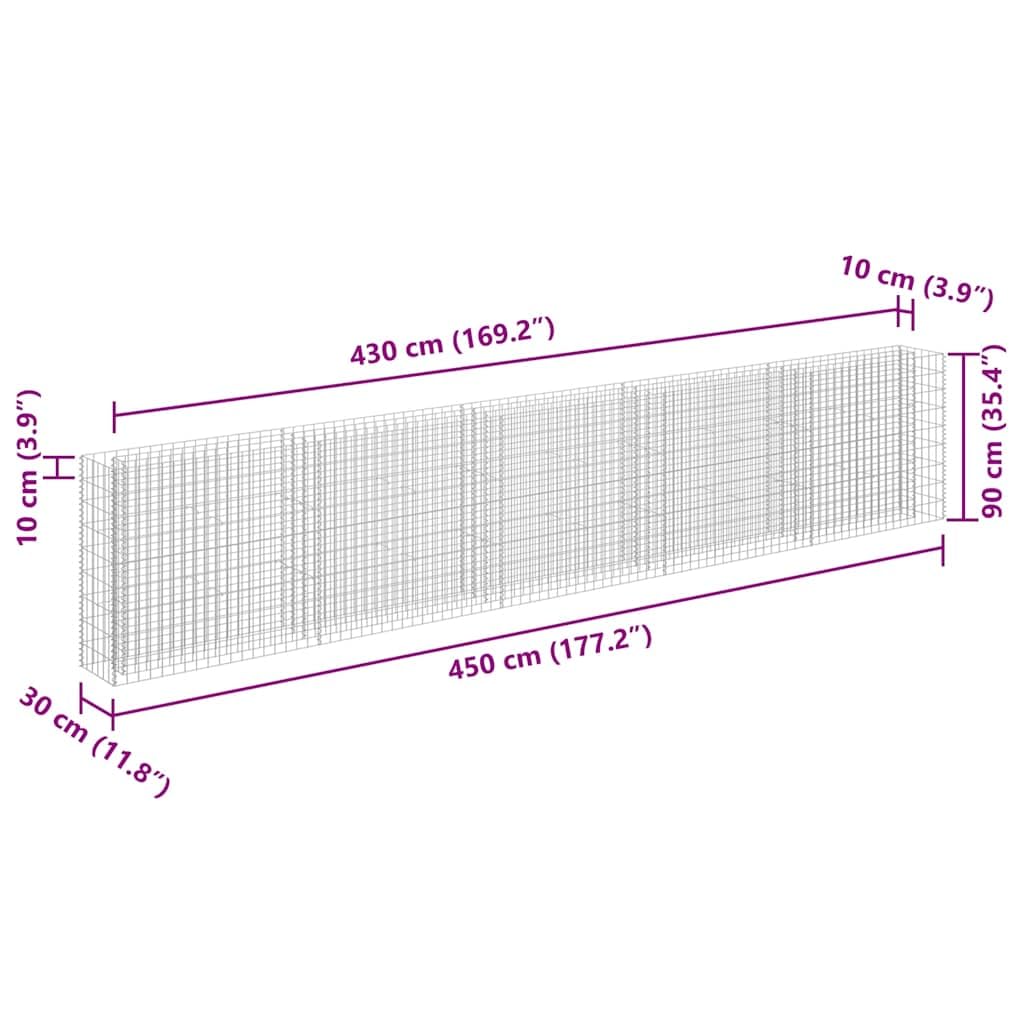 Favemtsl Galvanized Steel Large Outdoor Raised Garden Bed 177.2"x11.8"x35.4" Silver, Durable Rustproof Metal Planter Box for Raised Flower Bed, Modern Raised Beds for Gardening