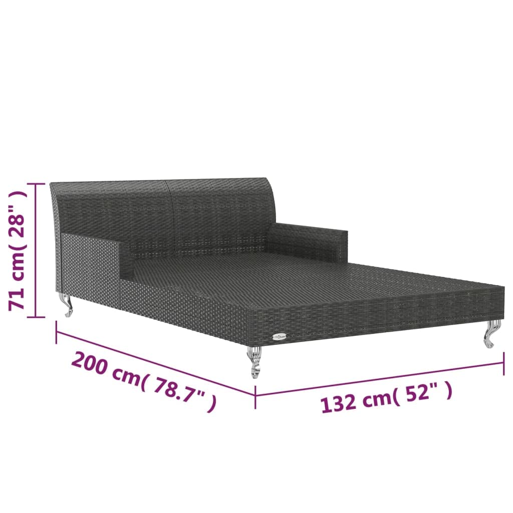 KNERPWD Garden Sun Bed for Two with Cream White Cushions, 2 Person Sun Lounger with Removable Cushions for Patio and Outdoor Relaxation