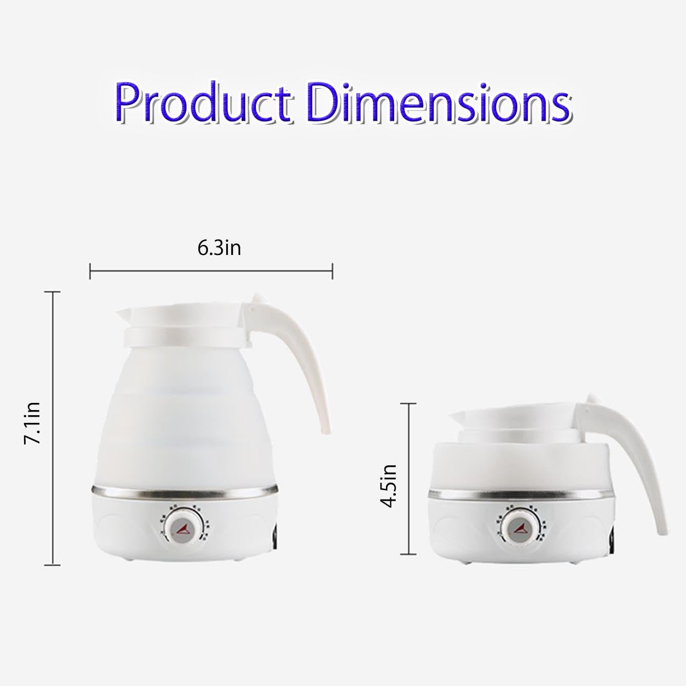 Portable Travel Foldable Electric Kettle Collapsible Food Grade Silicone Mini Water Boiler For Coffee or Tea Fast Water Boiling Pot 6 Modes Adjustable 600ml/20oz (Yellow)