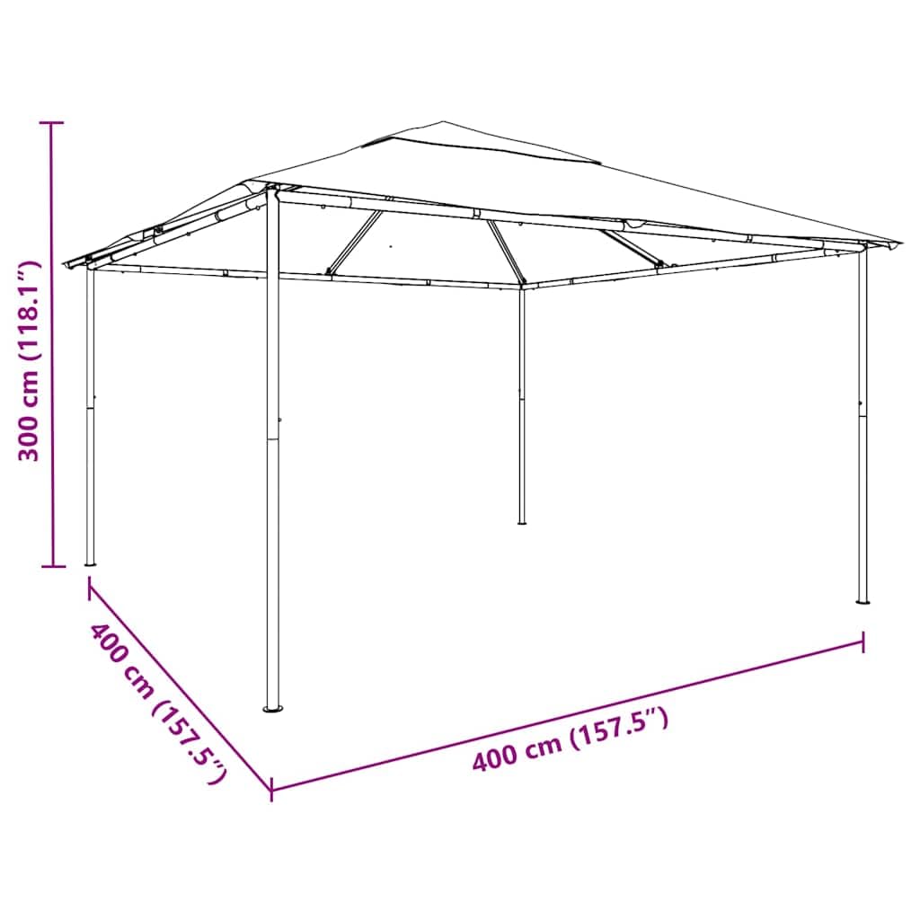 Xhnifbn Anthracite Steel Large Foldable Gazebo 13.1x13.1x9.8 ft Outdoor Canopy for Backyard Patio Pergola Style Shelter for Parties Weddings Camping Gatherings