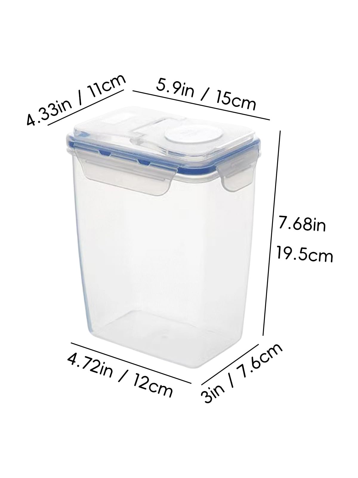 2Pcs 63oz Cereal Containers Storage with Pour Spout for Rice, Pasta, Dry Food | Flour Sugar Storage Containers with Reusable, Airtight, Visible, and BPA Free
