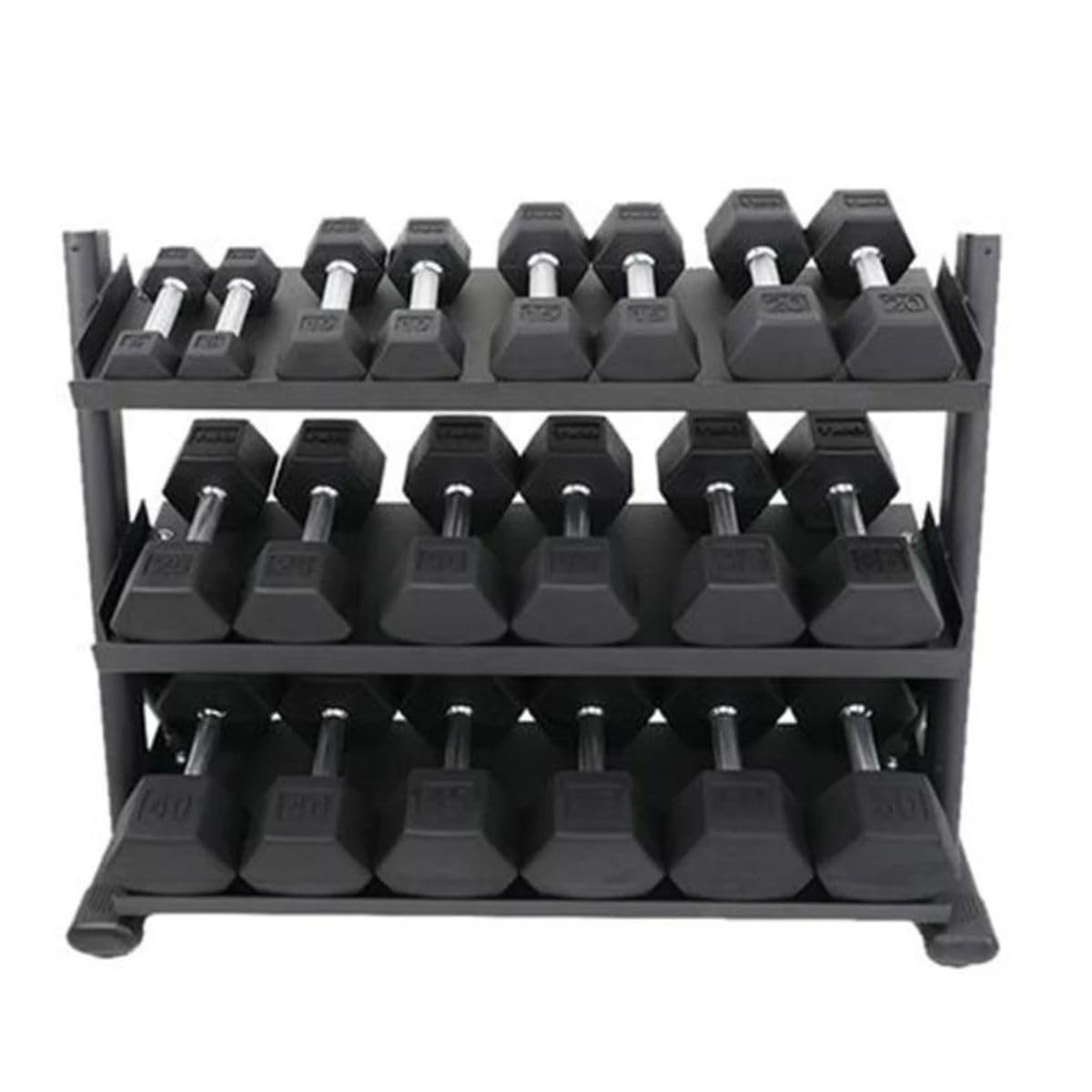 TKO 3-Tier Dumbbell Rack & Kettlebell Rack | Perfect for Any Home Gym | Black Weight Stand | Keep Your Workout Area Clean & Safe
