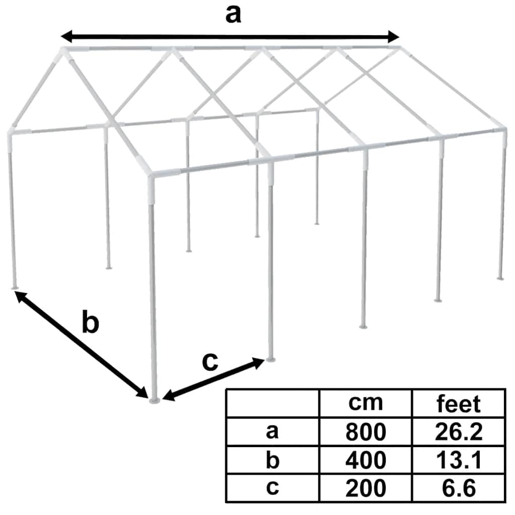 Xhnifbn White Party Tent 26.2'x13.1' PE Canopy Gazebo with Steel Frame, 4 Sidewalls & Windows, UV-Resistant Shelter for Backyard Camping Festivals Outdoor
