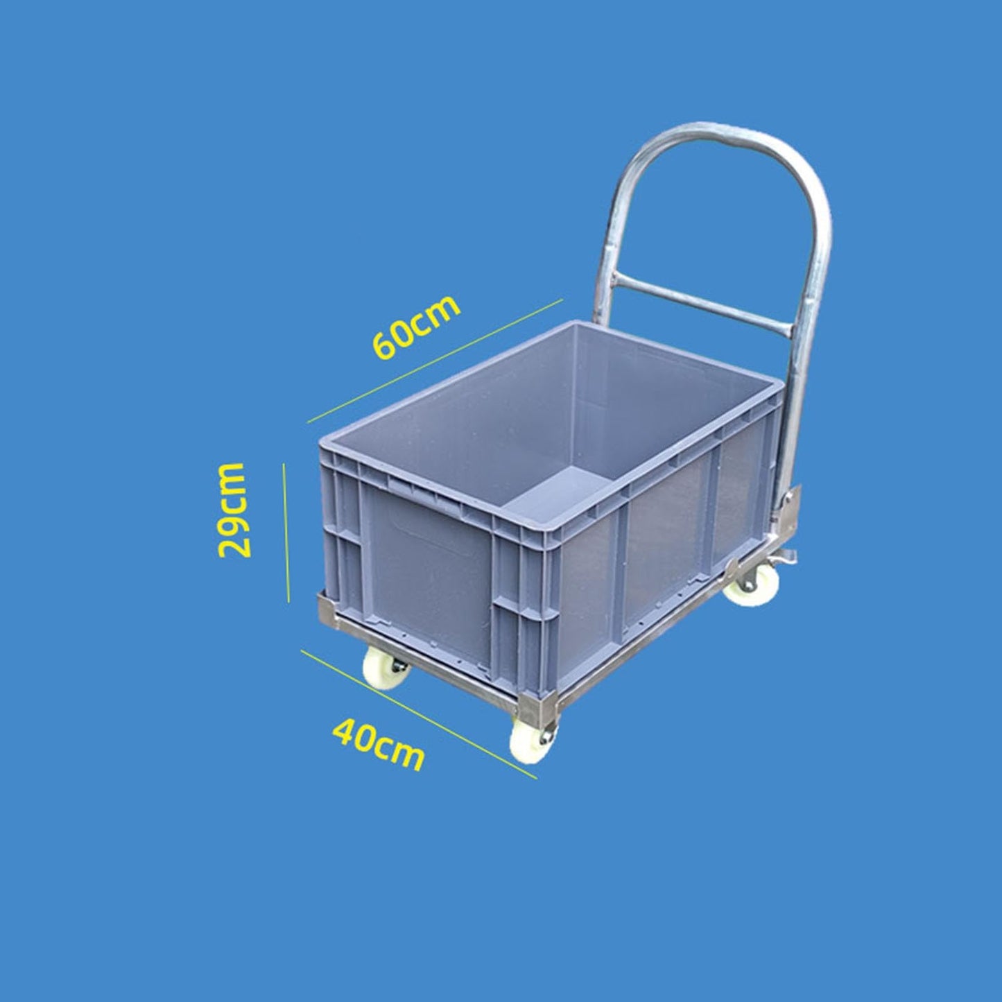 Heavy Duty Foldable Push Cart Dolly with Swivel Handle Portable Flat Bed Platform Truck for Warehouse & Garage60x40x29cm Ideal for Easy Transport