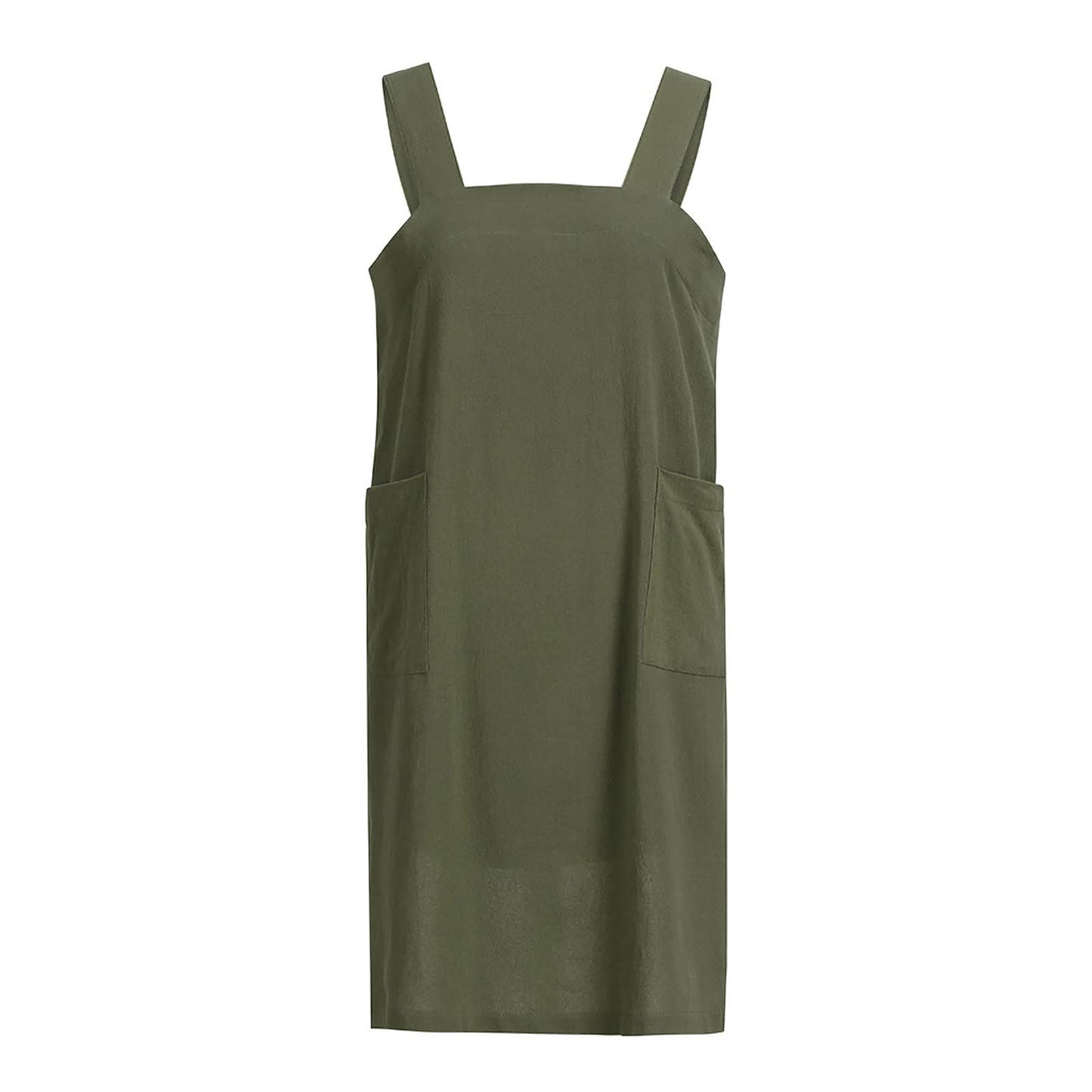 ZQFFB Pinafore Cross Back Apron for Women with Pockets Japanese Smock for Work Gardening Cooking Painting Baking