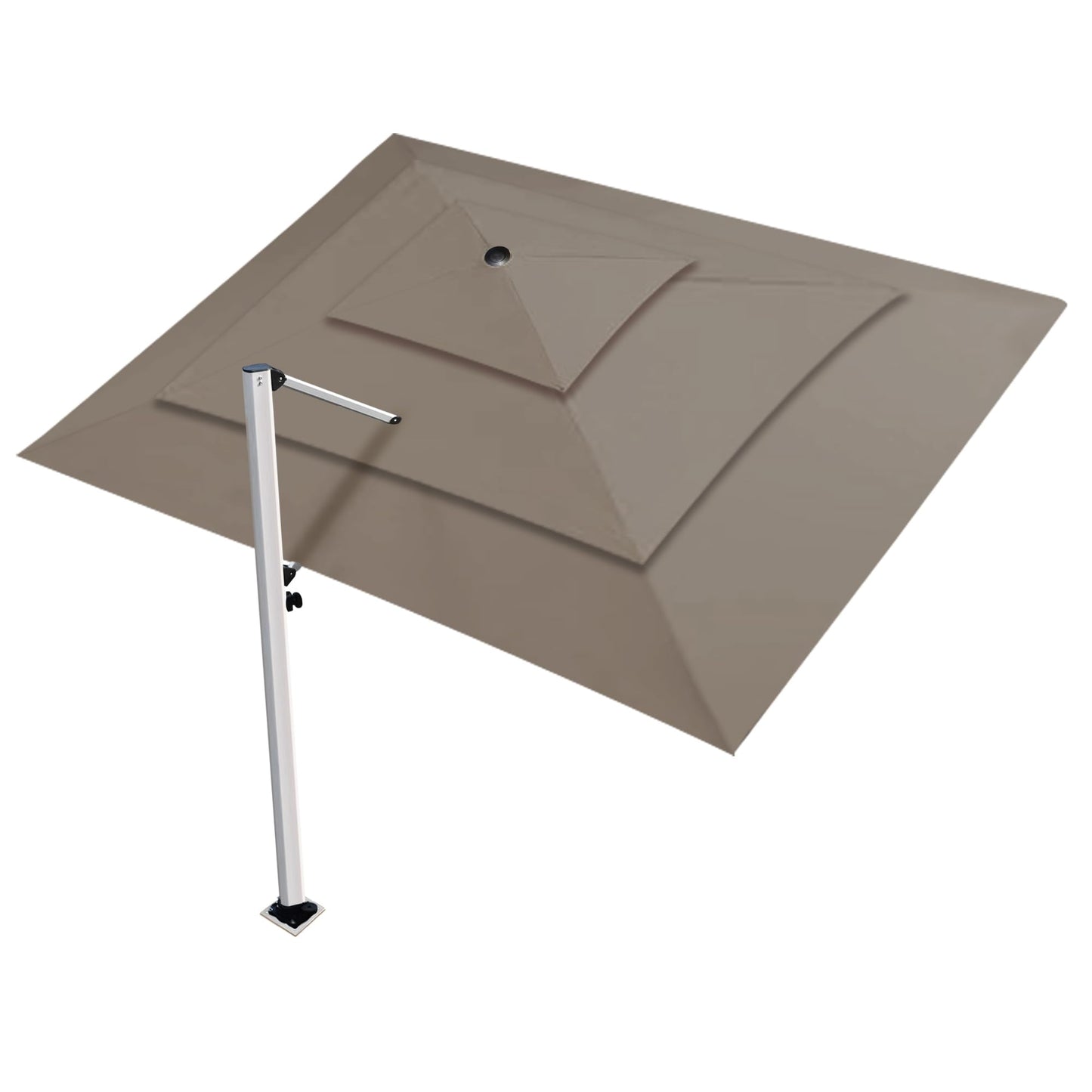 EliteShade USA APOLLO 3-Tier 10x13FT Full Aluminum Cantilever Patio Umbrella for Outdoor Restaurant Garden Courtyard Deck Pool and Marketing with Light (No battery), Taupe