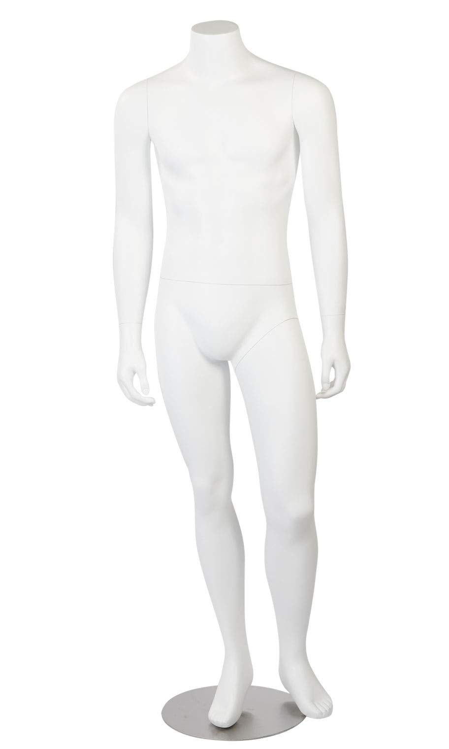 SSWBasics Headless White Fiberglass Mannequin with Base - 5'8" H Full Body Mannequin for Retail Display