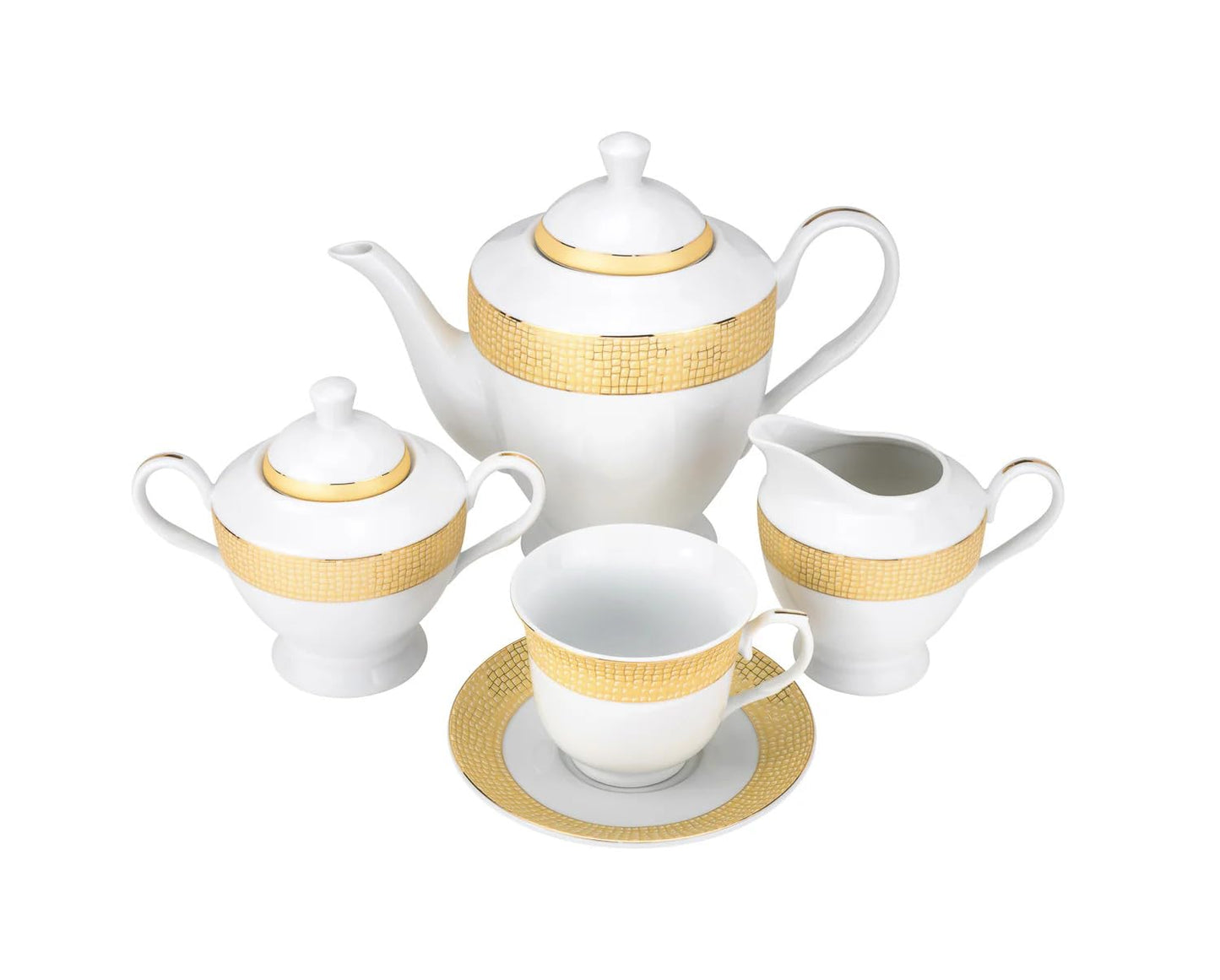 Euro Porcelain 57-pc Banquet Dinnerware Set, Luxury Porcelain Tableware, Service for 8 (1950G)