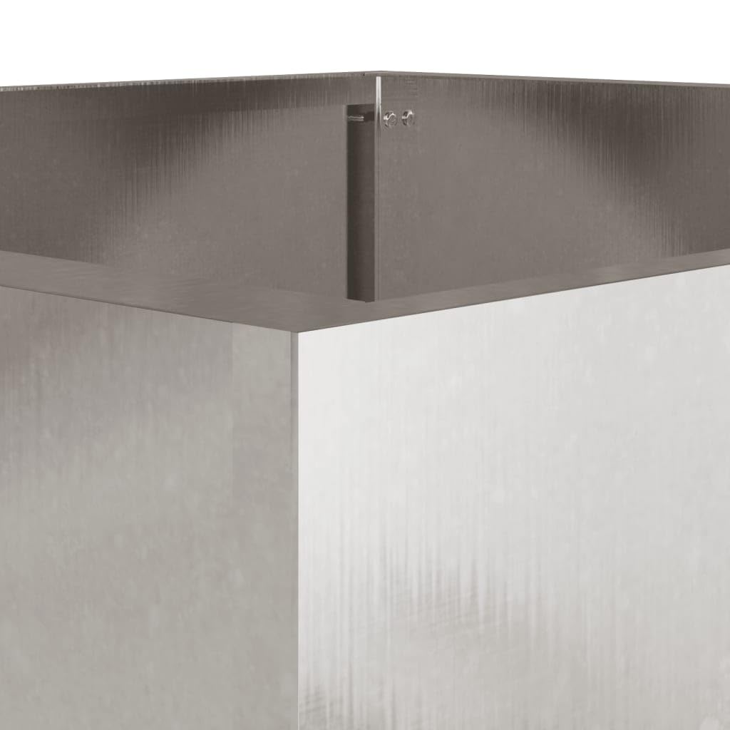Tmriohed Stainless Steel Planter Boxes Set of 2 Large Silver Rectangular Modern Outdoor Indoor Garden Flower Pot 19.3"x18.5"x18.1" for Patio Balcony Living Room