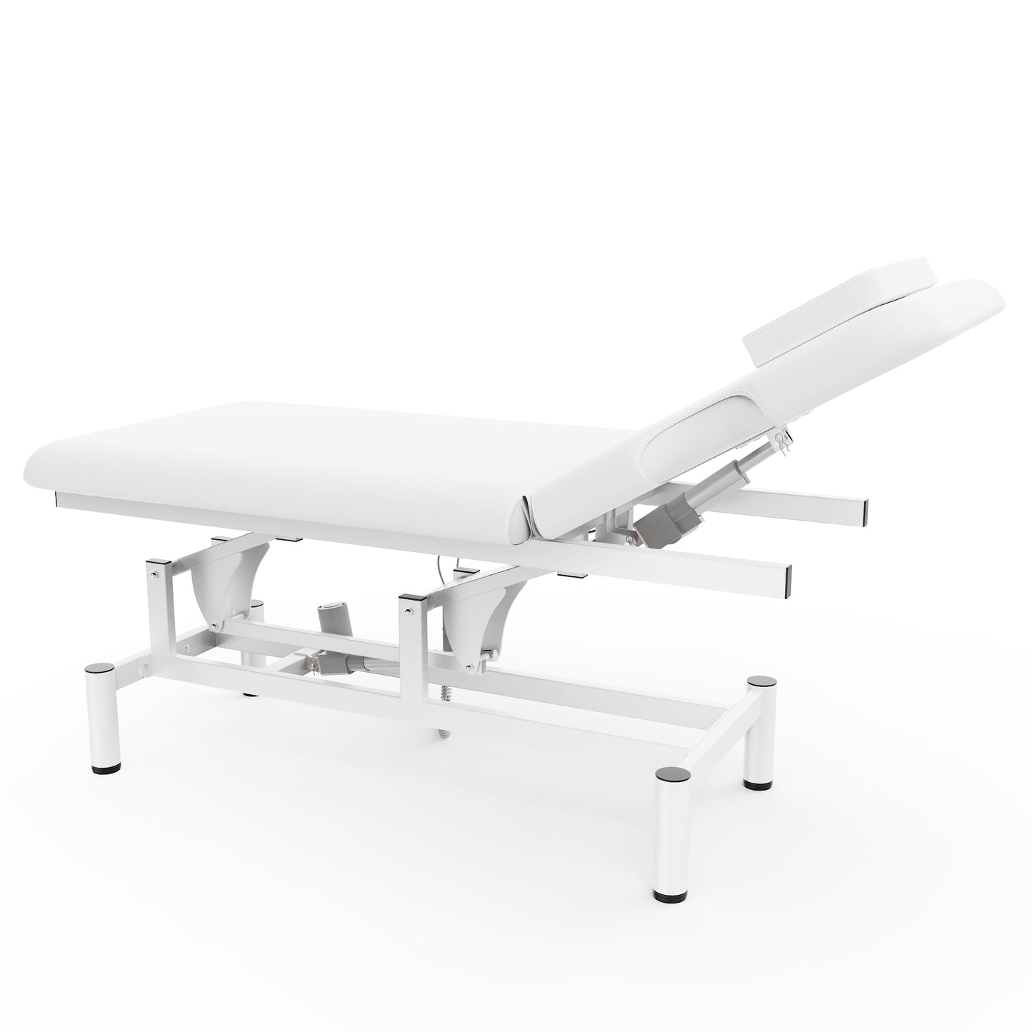 Dolonm 2 Motors Electric Massage Table, Hydraulic Electric Lift Adjustable Backrest and Height Lifting for Treatment, Physical Therapy, Spinal Massage, Facial Spa, Waxing, Tattooing - White