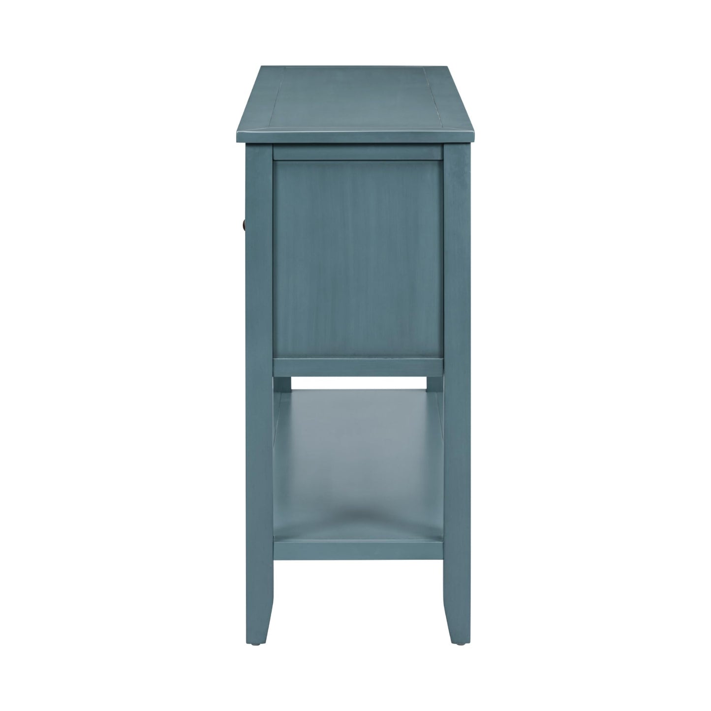 Amposei Modern Farmhouse Wood Buffet 45-Inch Entryway Console Table with Storage, Sideboard Cabinet with Drawers & Shelf for Living Room Kitchen Hallway, Dark Blue