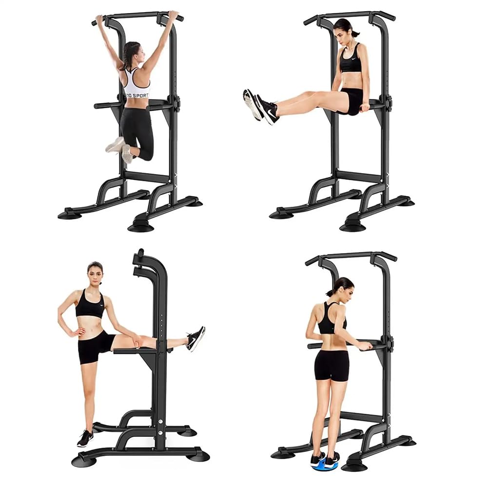 TsoLay Power Tower Pull Up Station, Multi-Functional Strength Training Fitness Workout Station, Pull Up Bar Free Standing with 10 Levels Adjustable Height, for Home Gym Strength Training Workout