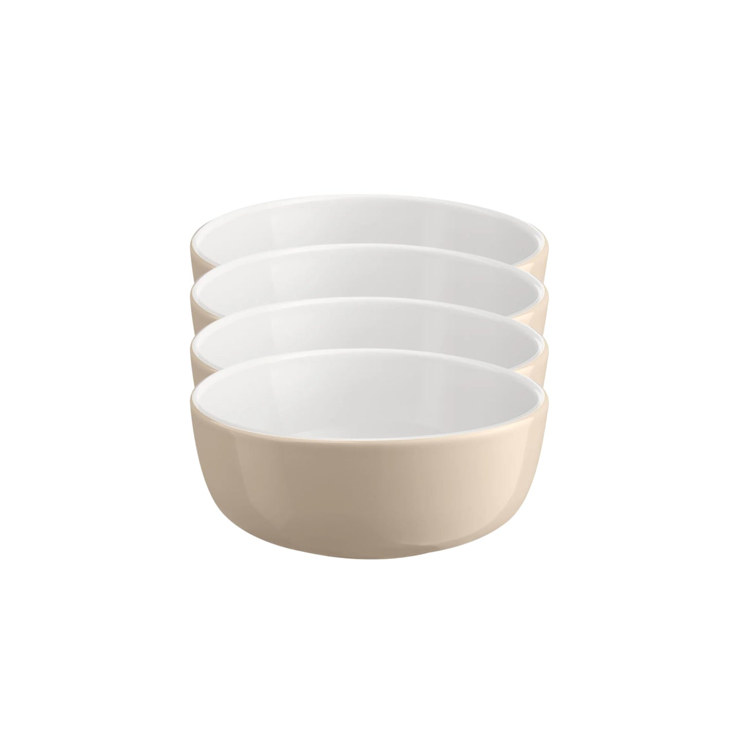 Emile Henry EVERYDAY COLLECTION 6.25"|0.75 qt Ceramic Cereal Bowl Set of 4, Sugar & Cream