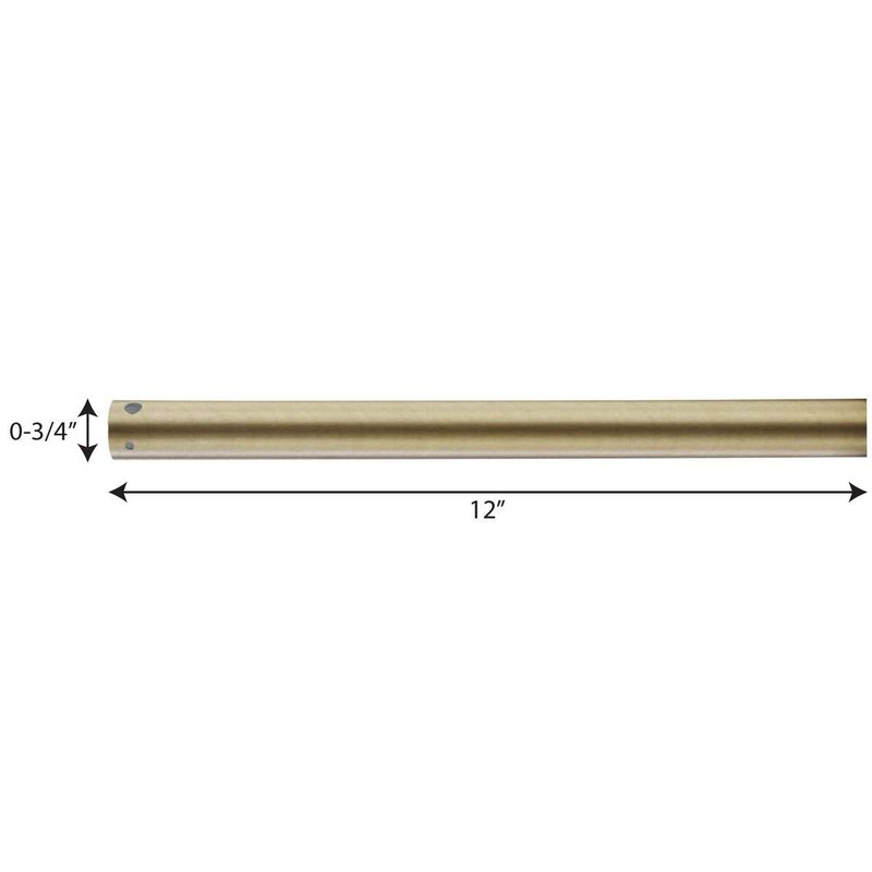 Progress Lighting AirPro Collection 12 in. Ceiling Fan Downrod in Vintage Brass