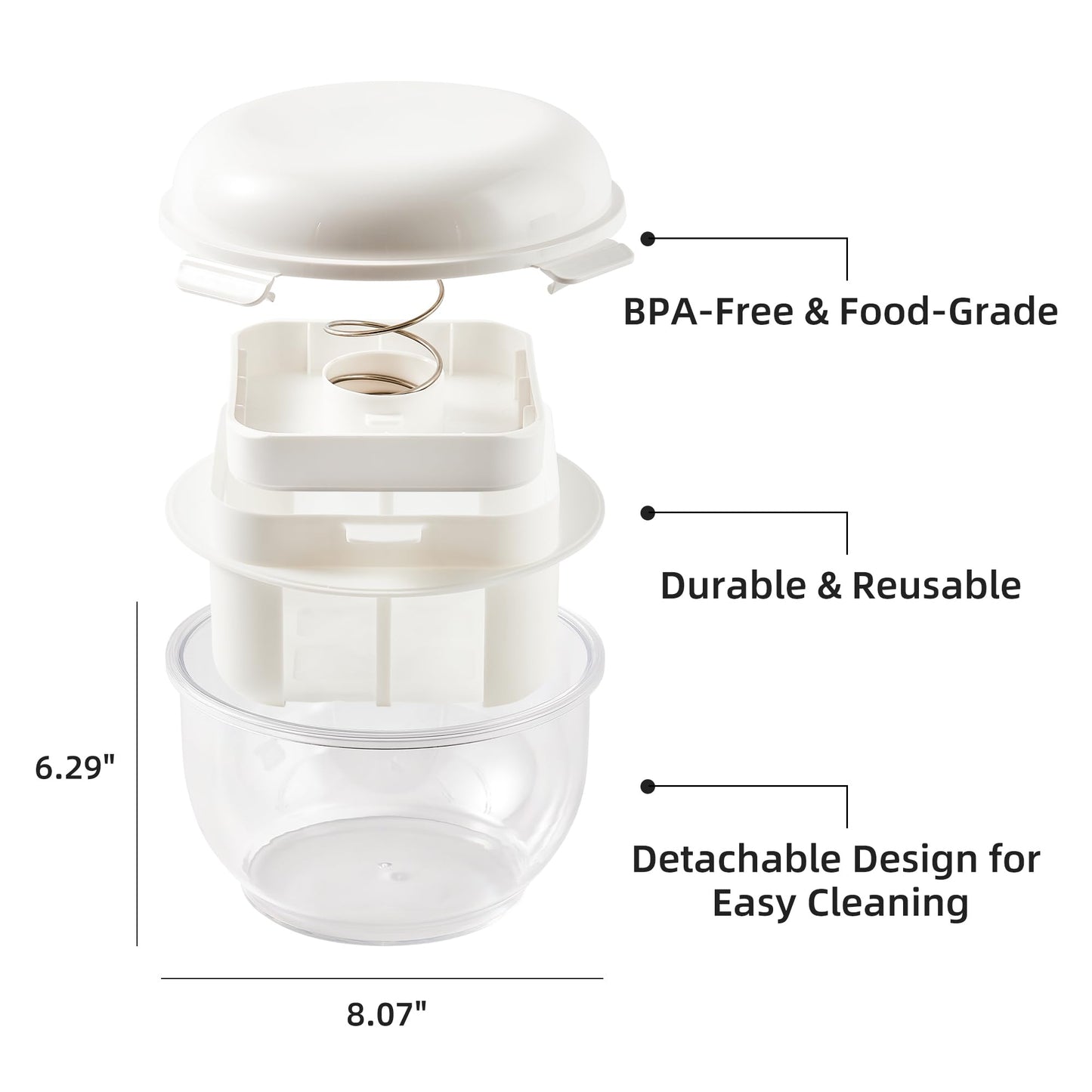 Greek Yogurt Strainer | 2 QT Ultra-Fine Mesh Filter with Spring Press | Yogurt, Kefir, Nut Milk & Soy Milk Strainer | BPA-Free Large Yogurt Container for Home Kitchen | MultiFunctional Yogurt Filter