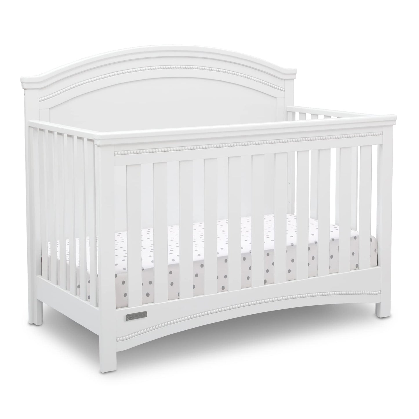 Simmons Kids SlumberTime Emma 4-in-1 Convertible Baby Crib N More - Greenguard Gold Certified, Bianca White