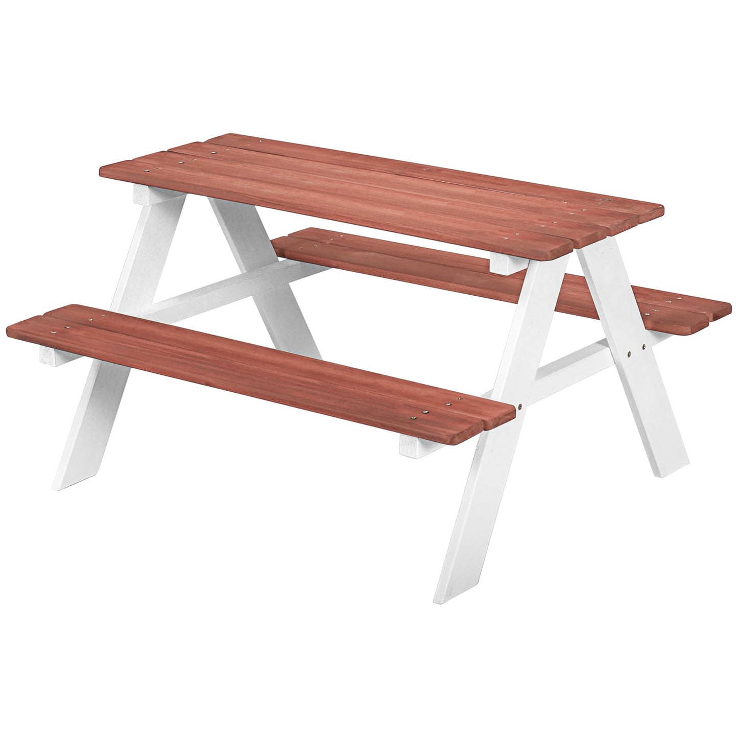 Picnic Table Set, Wooden Table Bench Set, Patio Furniture Outdoor Toys for Garden, Backyard, Aged 3 8 Years Old, Brown