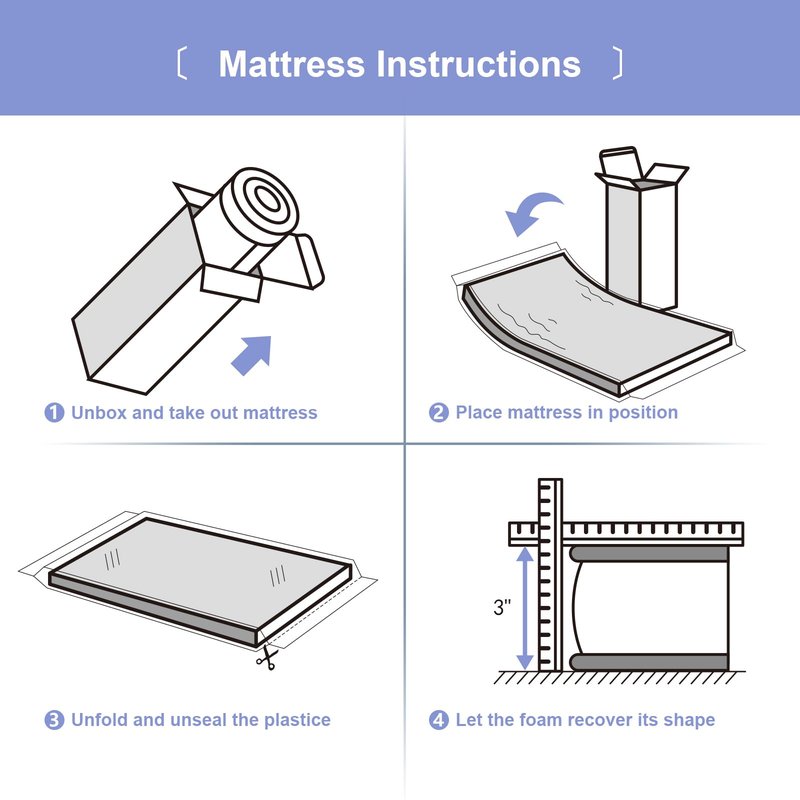 pareler bear 3"x24"x38" Mini Mattress, 38" Lx24 W Premium Foam Mattress, Waterproof Soft Breathable Outer Cover, White
