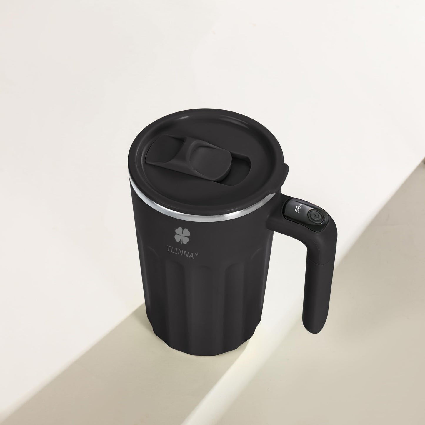 TLINNA Drink Stirrer,Self Stirring Mug,Self Stirring Coffee Mug,Suitable for Coffee, Milk, Cocoa and Other Beverages (Black, 12 Ounces)