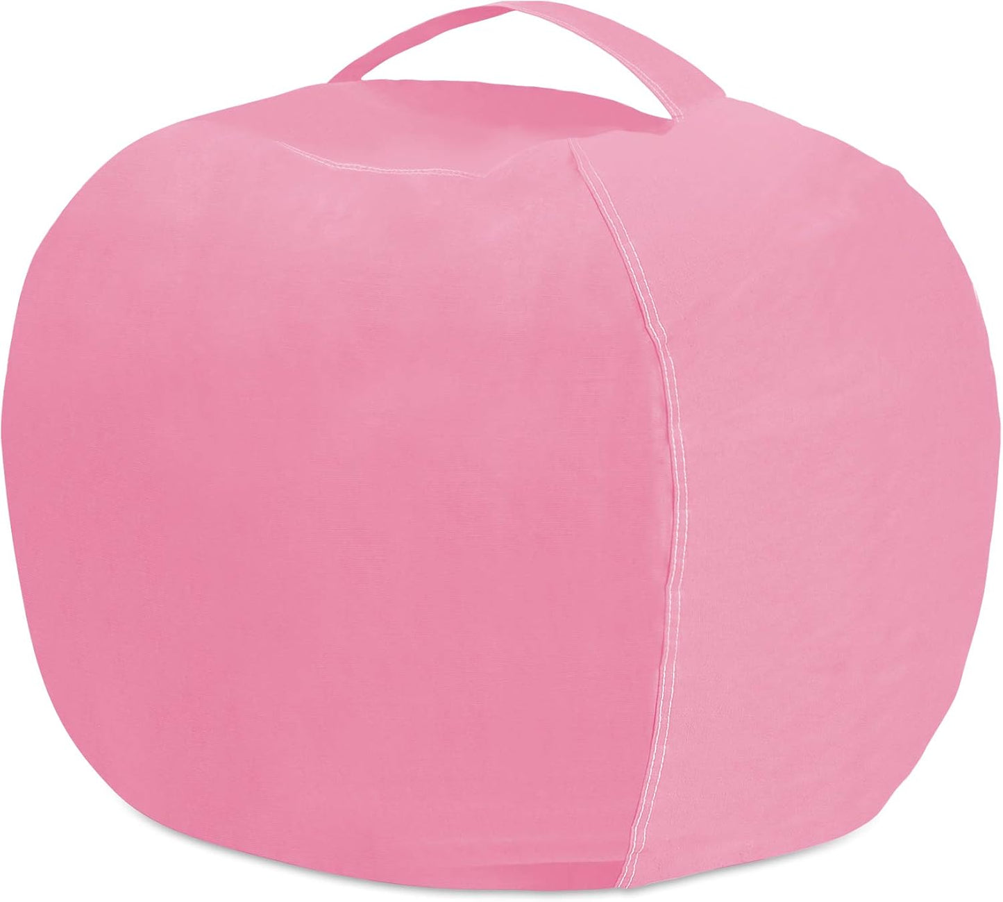 Posh Stuffable Kids Stuffed Animal Storage Bean Bag Chair Cover - Large 38" Solid Pink Toy Organizer for Children