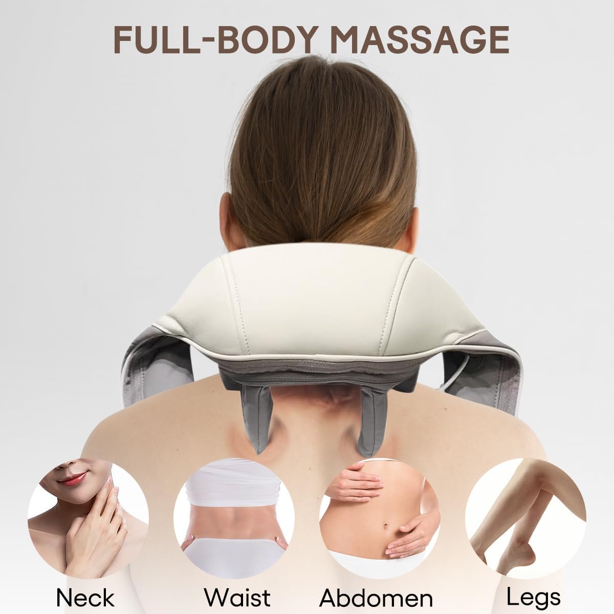 Neck Massager with Heat Function Wireless Portable Neck Shoulder Massager,2 Modes 2 Levels Massager Women Men Gift-Home,Car,Office